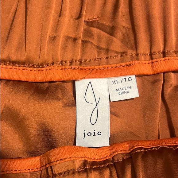 Women's Satin Wide-Leg Crop Pants in Rust - Picture 3 of 8